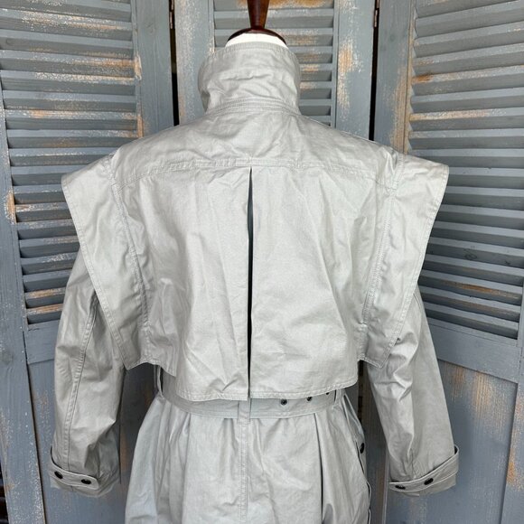 Isabel Marant Tatiana Belted Canvas Trench Coat With Vest Mushroom US 2-4 - Picture 14 of 17